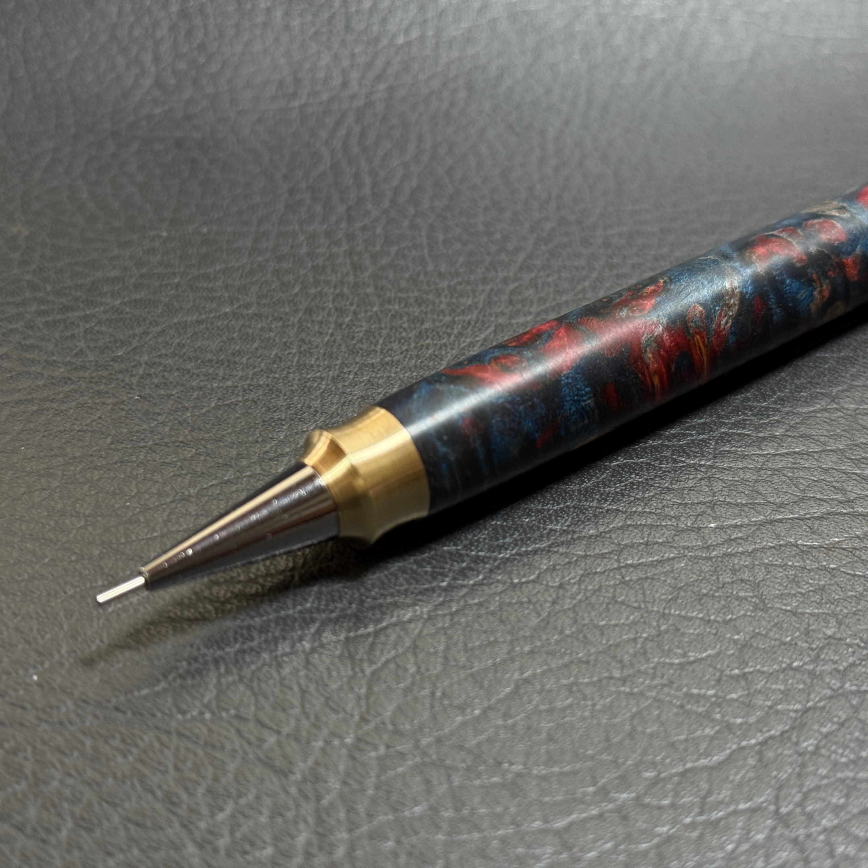 600楓瘤スタビ 木製シャーペン 強低重心ダブルR 真鍮 | handwood