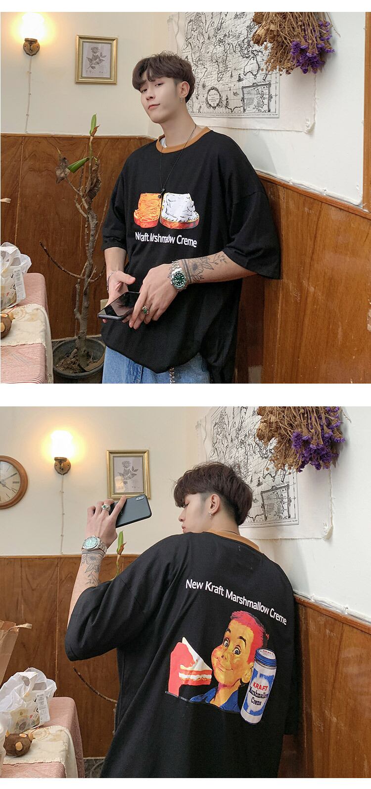 全2色 Tシャツ カットソー プリント カジュアル シンプル