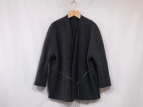 TENNE HANDCRAFTED MODERN “ no collar knit jacket“ charcoal