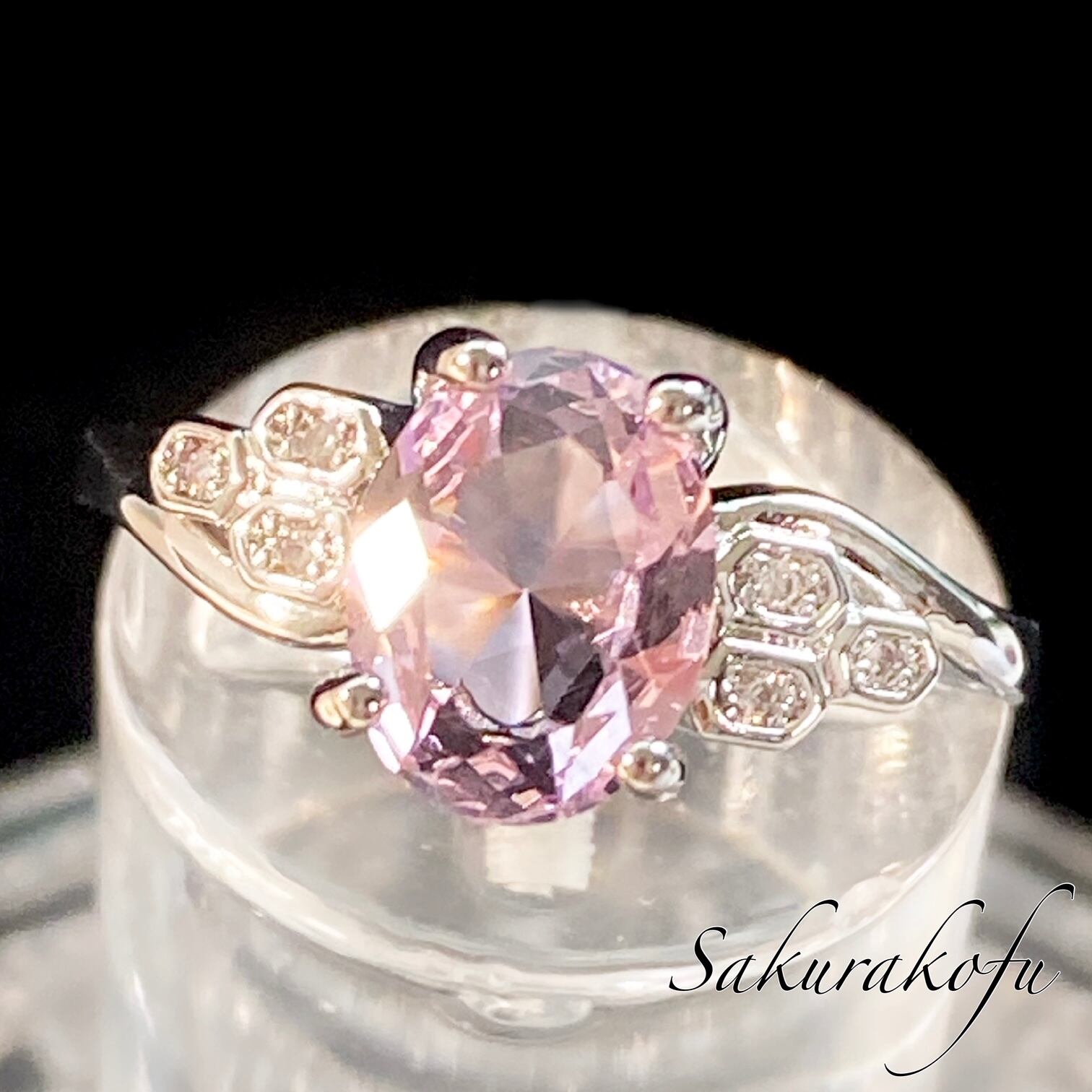 D088 送料無料☆即納 人気☆レディース リング 指輪 ピンクサファイア キュービックジルコニア シンプル フェアリーデザイン リング