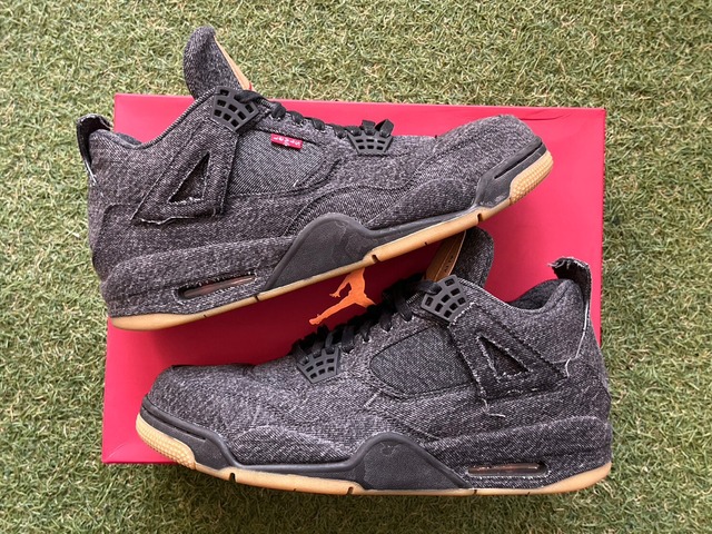 NIKE × LEVIS AIR JORDAN 4 RETRO NRG BLACK DENIM AO2571-001 29cm	 79898