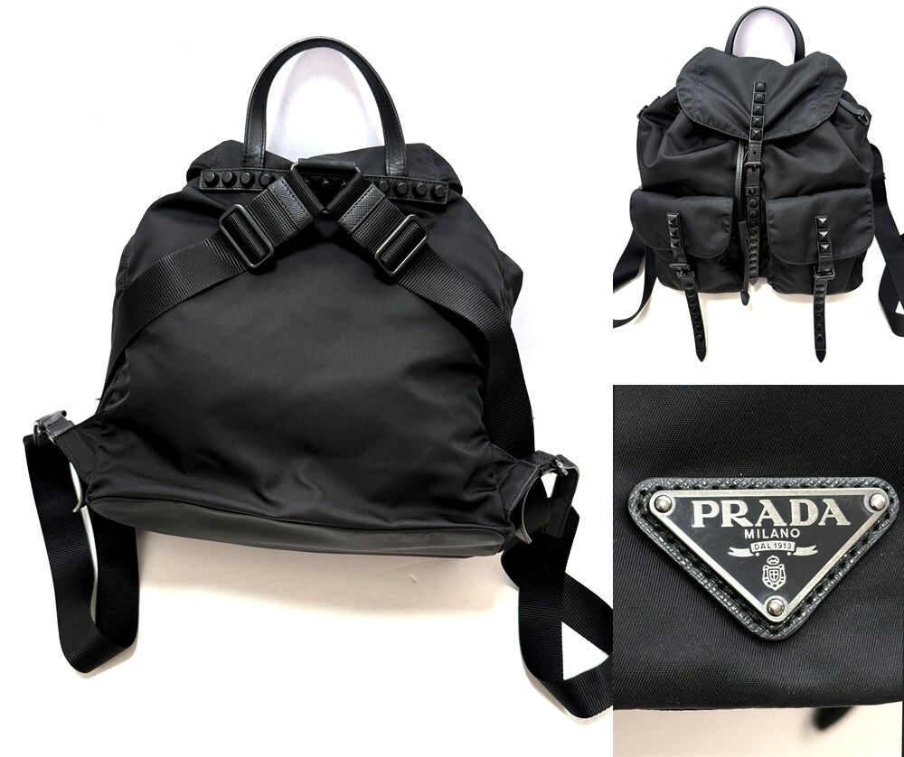 PRADA プラダ 1BZ811 ピラミッド スタッズ サフィアーノレザー バック