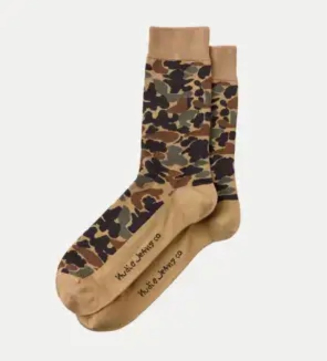 Nudie jeans SUMMER 21 COLLECTION ヌーディージーンズ  サマー　コレクション　靴下　Camo Multi