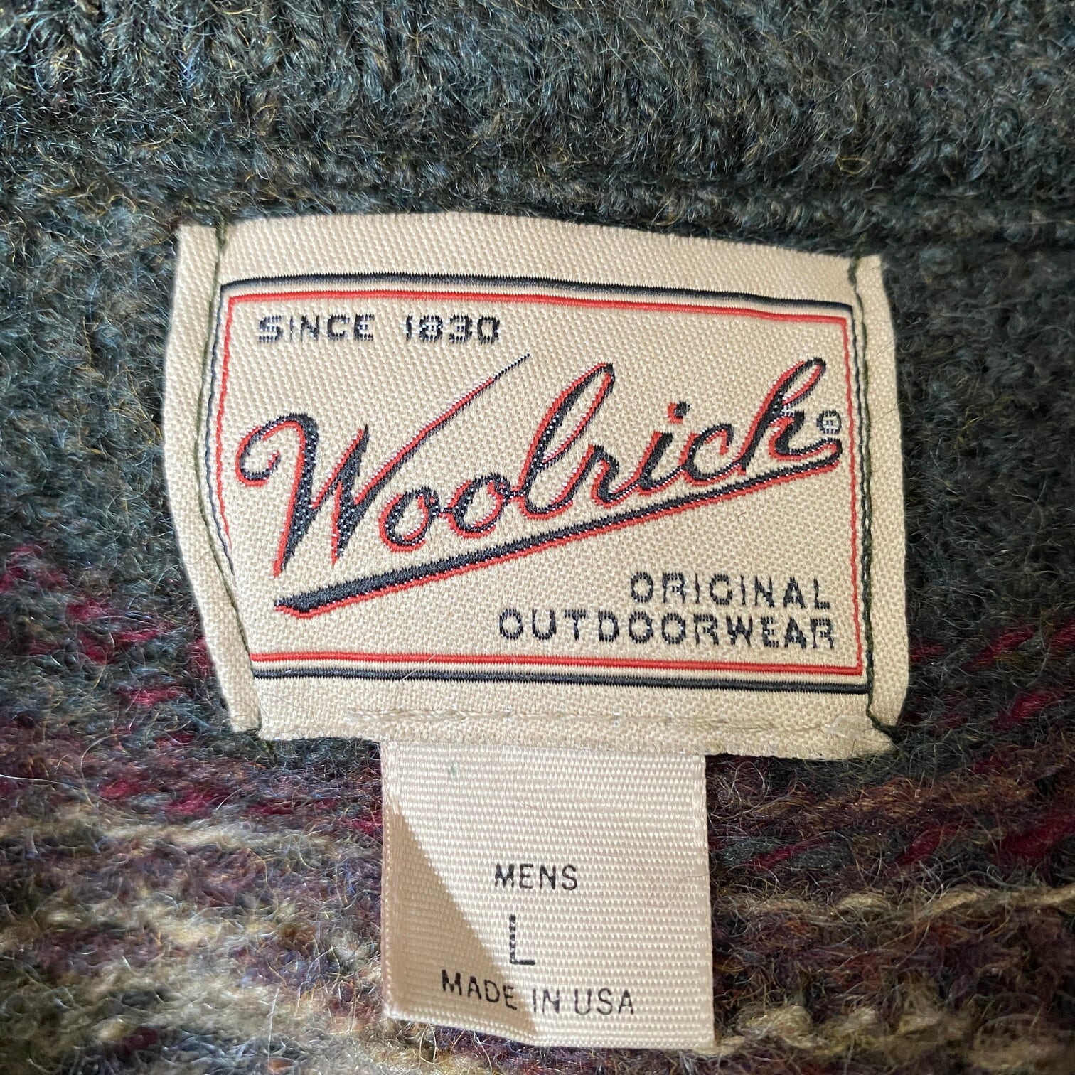 90年代 USA製 Woolrich ウールリッチ ノルディック柄 ウールニット