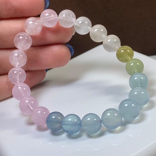 no10.爽やかパステル☆グラデーションミックスベリル ブレスレット