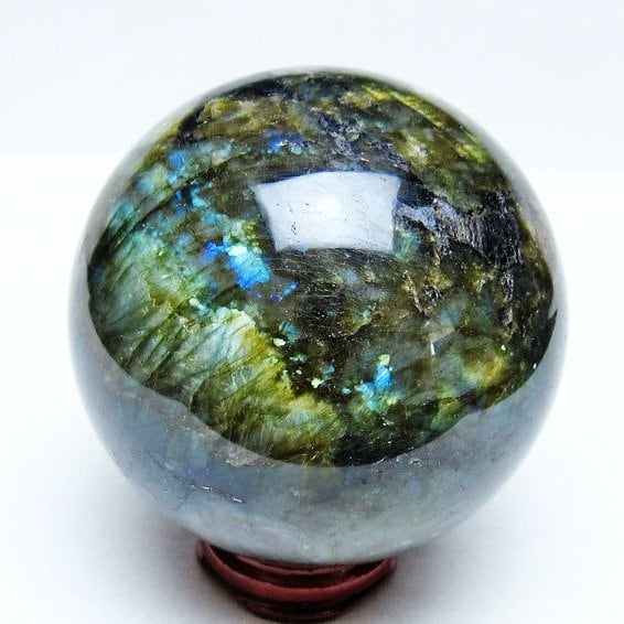 ラブラドライト 丸玉 78mm スフィア 置物 一点物 151-9161