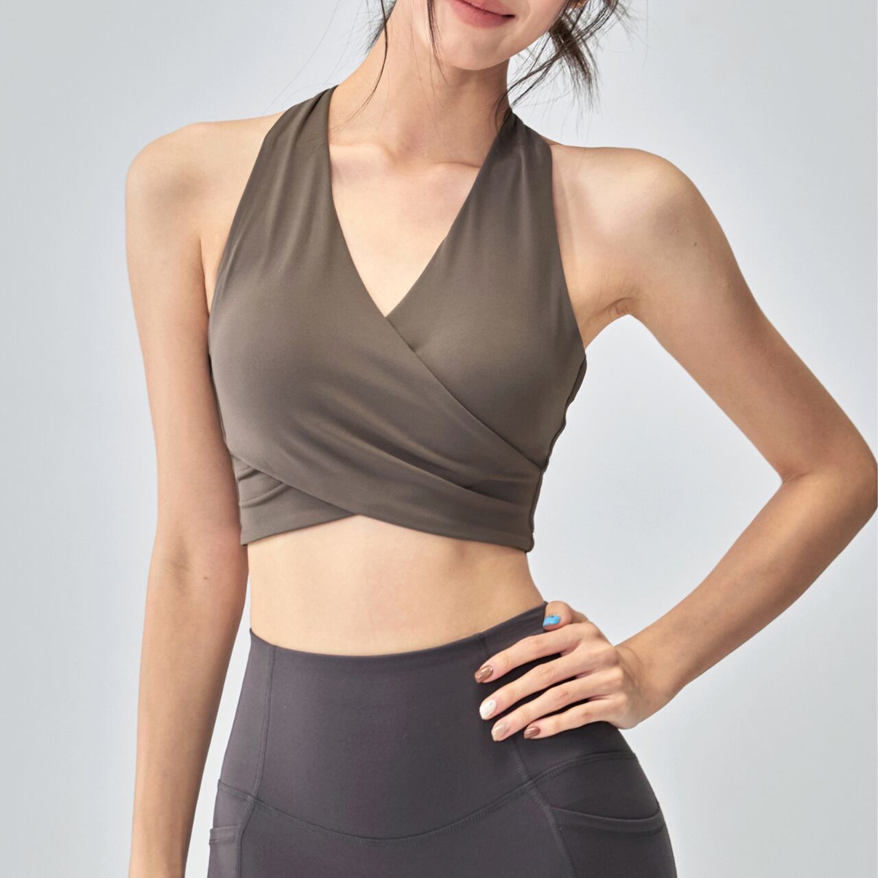 Halter Neck Short Back Detail Bra Top BM0079