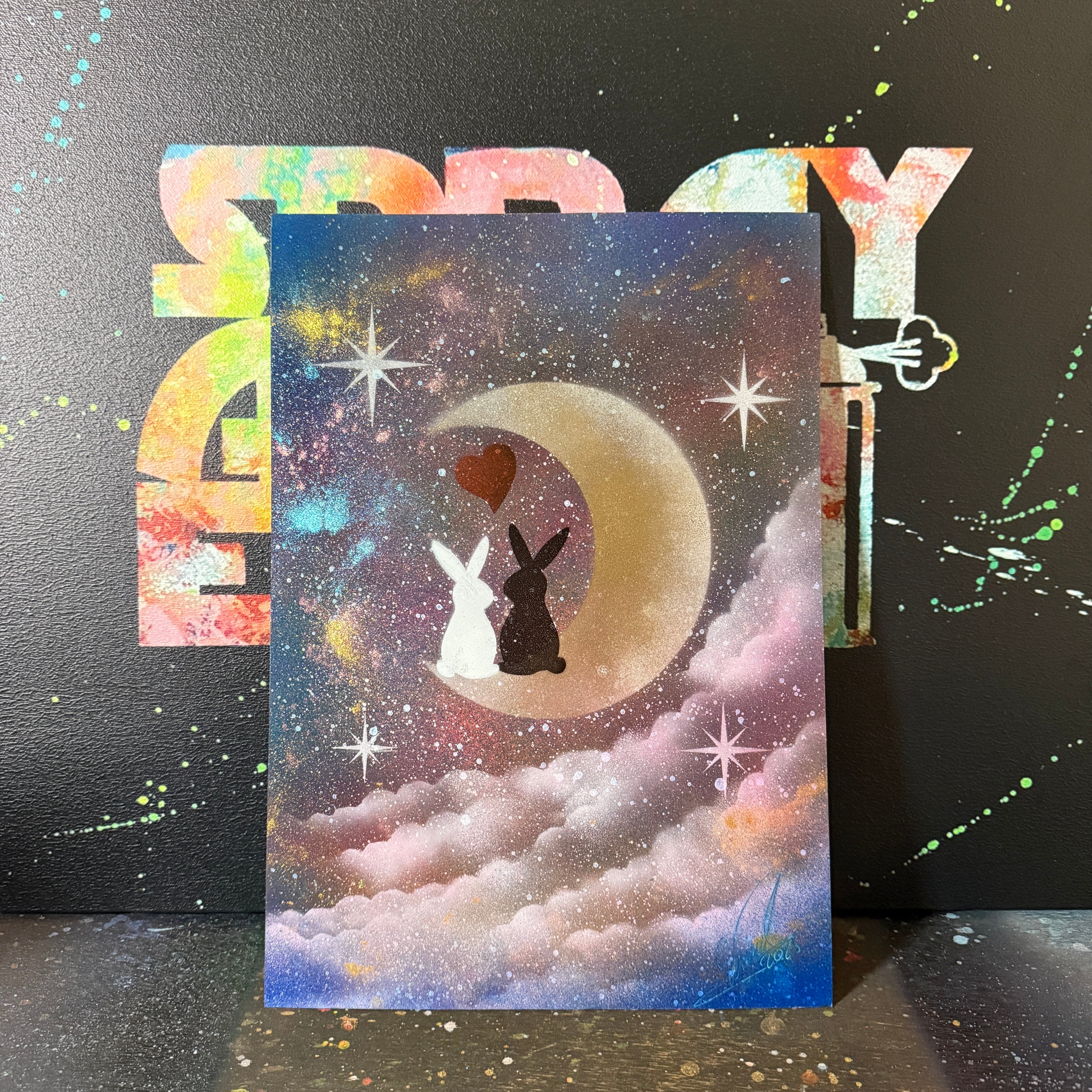 728万再生されてる原画の絵」【原画 F6 キャンバス】 | スプレーアート