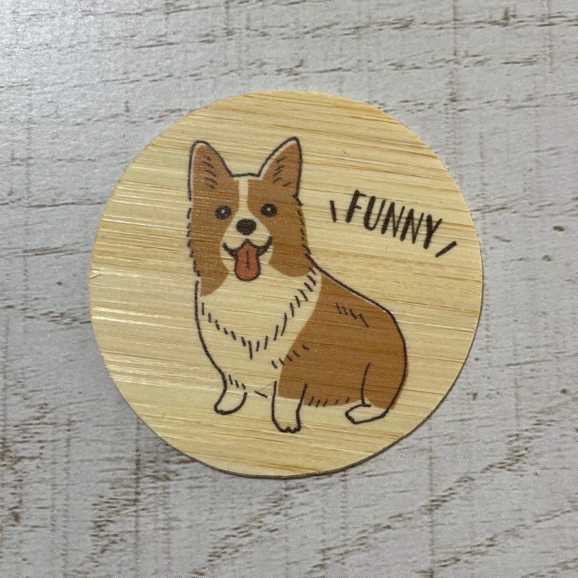 バンブーステッカー　コーギーステッカー