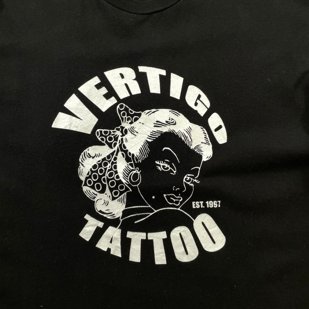 VERTIGO TATTOO タトゥーショップ 企業ロゴプリントTシャツ メンズXL