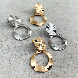 Wavy Plate-Circle Pierce / 2colors