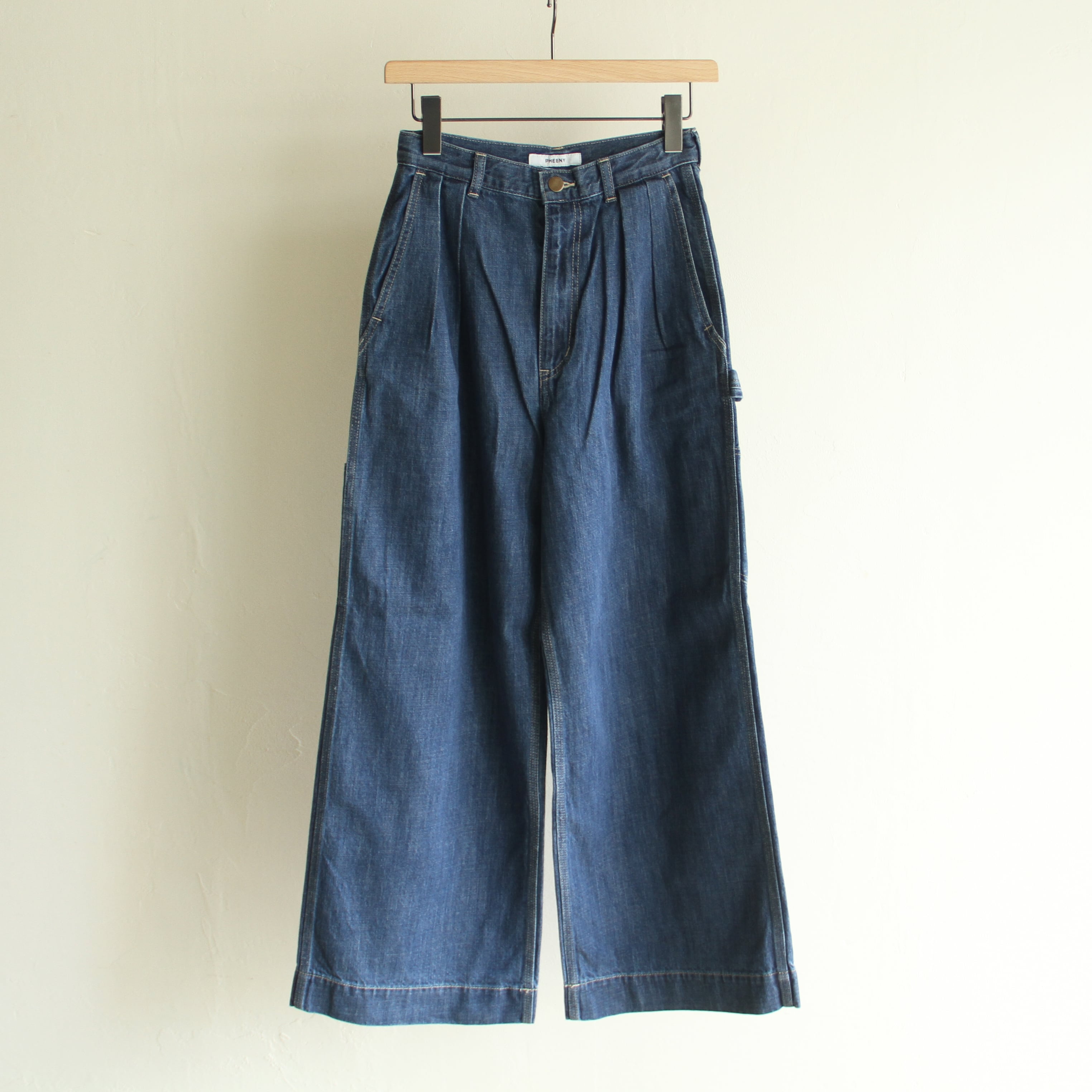 PHEENY Natural slub denim wide painter pants | Terminal