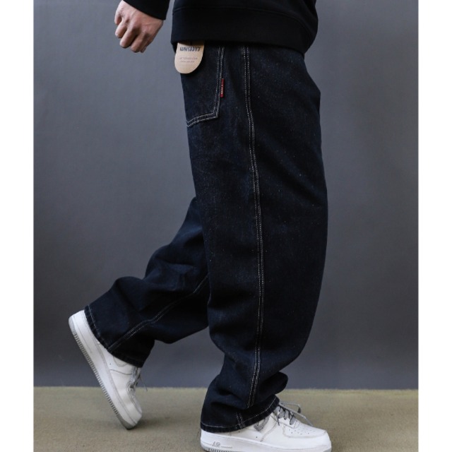 Wide silhouette denim pants C4556