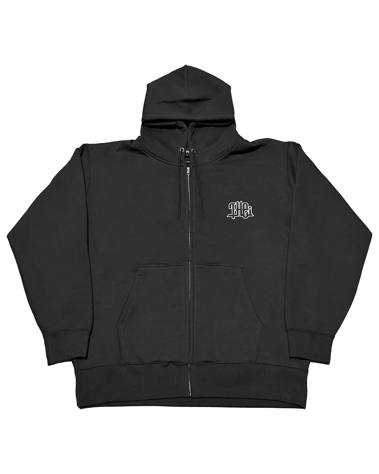 ARABIC-TYPE2 HEAVY WEIGHT ZIP UP SWEAT HOODIE - BLACK