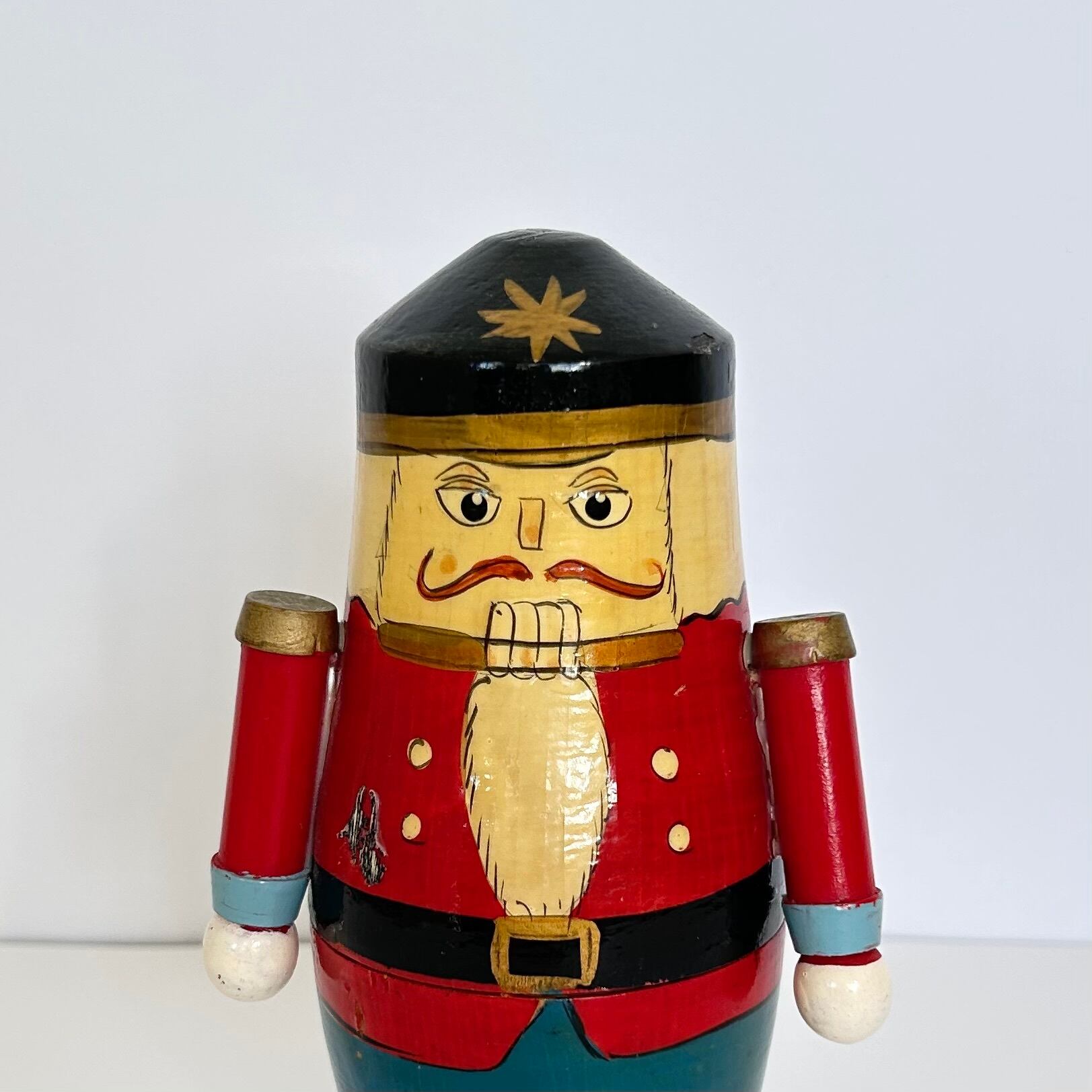 訳あり！ビンテージ くるみ割り人形 マトリョーシカ 14.5cm 4P ロシア