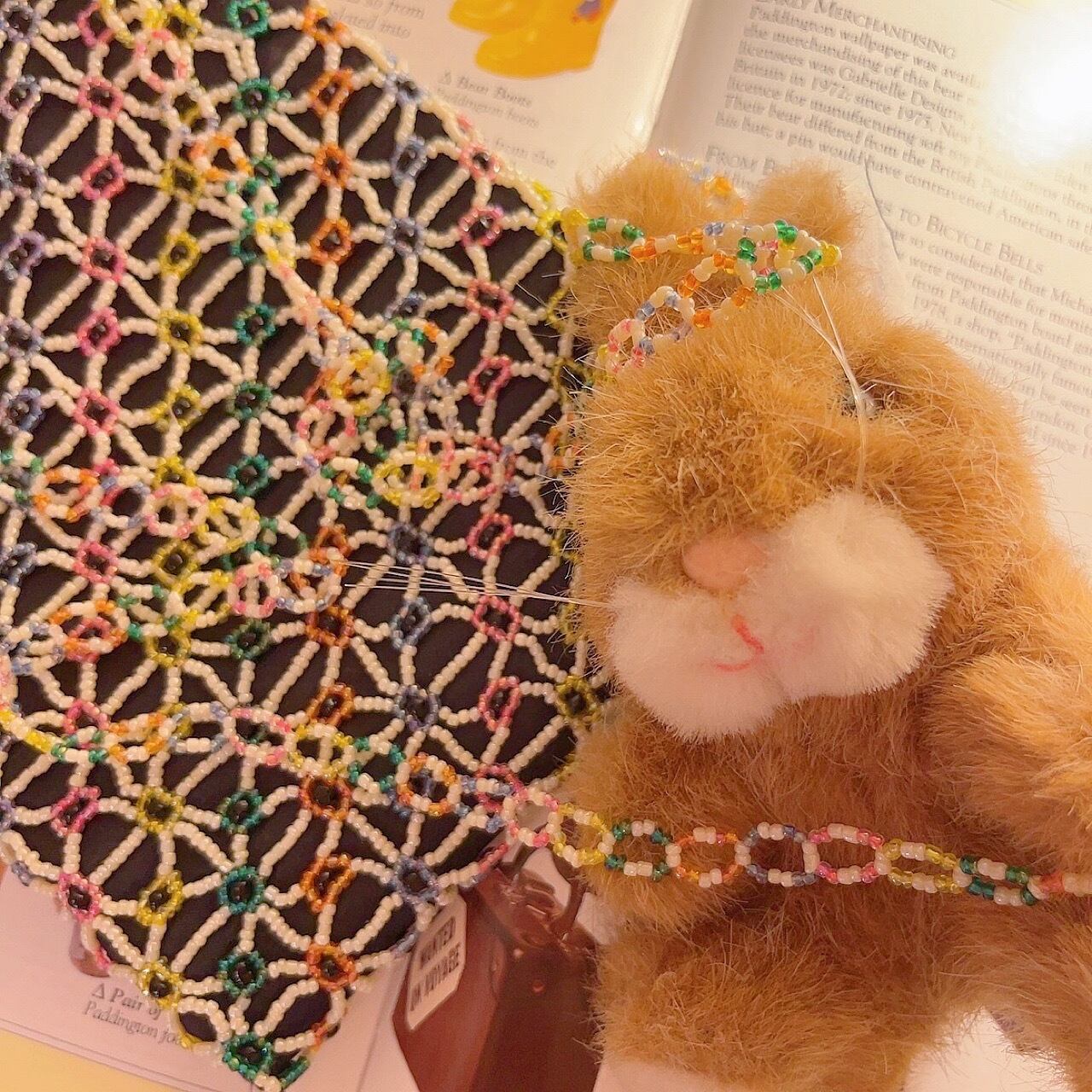 colorful mini beads shoulder bag