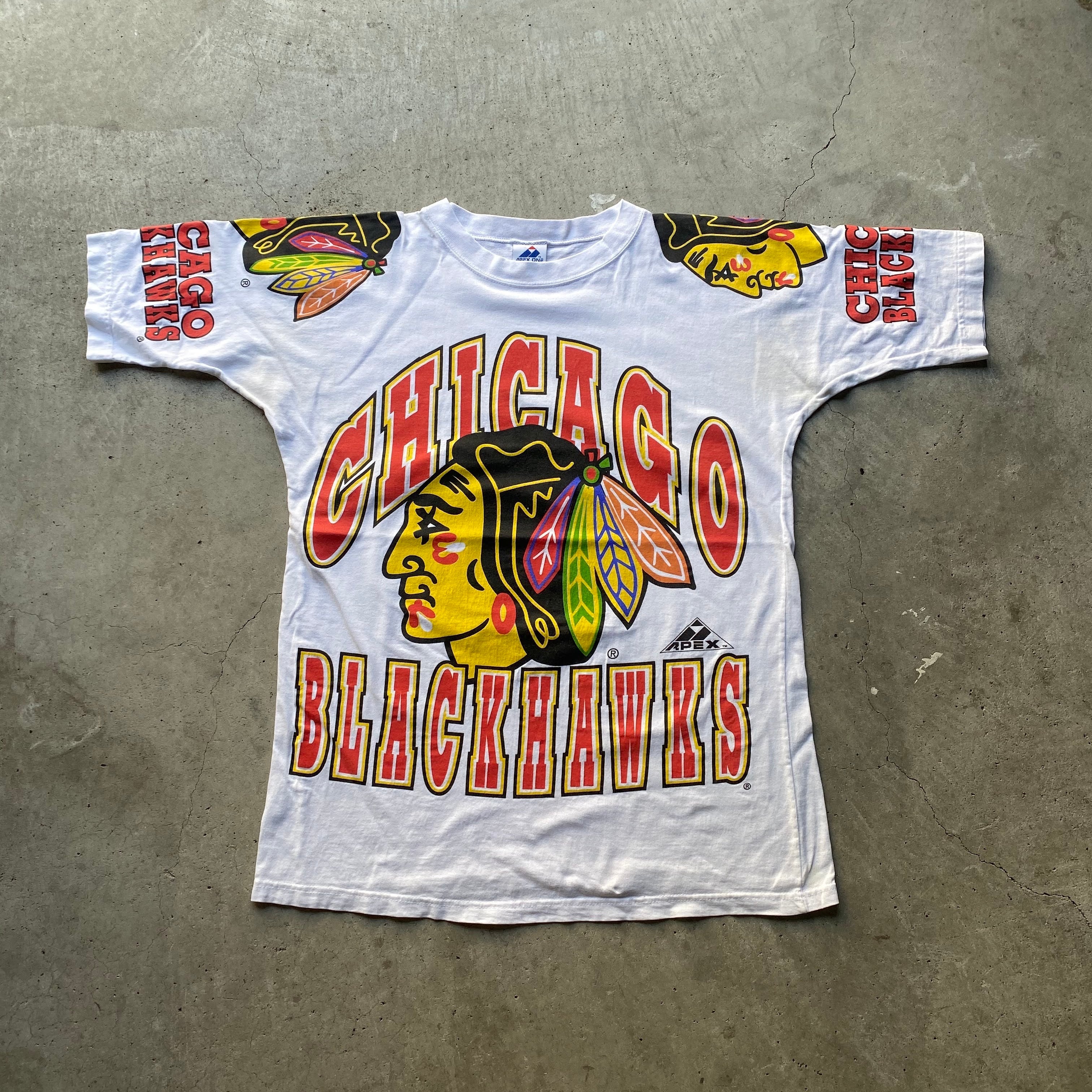 NHL 半袖Tシャツ シカゴブラックホークス L ロゴ 黒