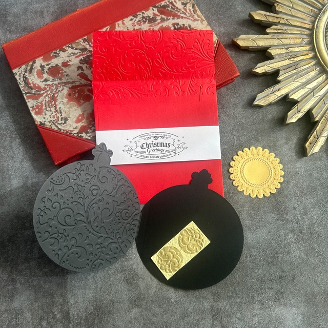 Xmasカードセット　見開きエンボス