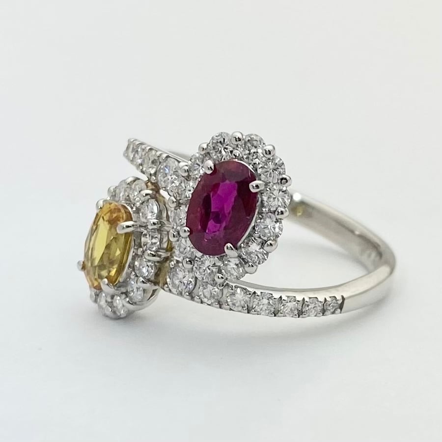 Pt ルビー サファイア ダイヤモンド リング 0.49ct | ジュエリー