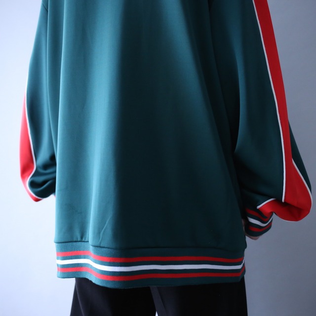 3-tone good coloring loose silhouette track jacket