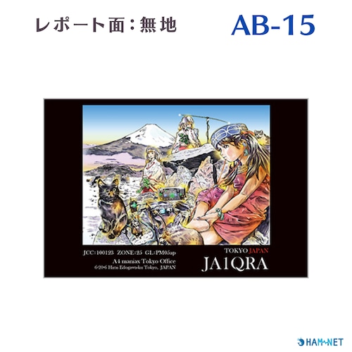 QSLカード　デザイナーズカード　AB15　レポート面無地　100枚～