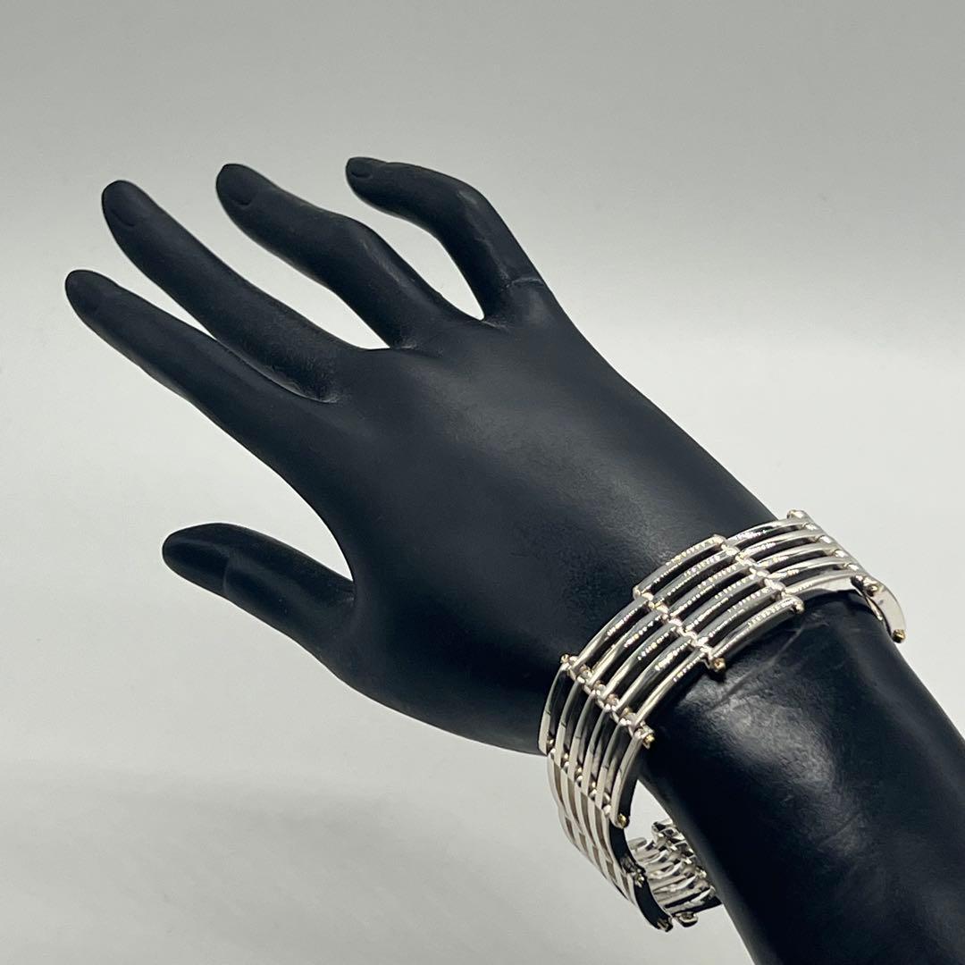 希少】ティファニー TIFFANY ゲートリンク ワイドブレスレット コンビ