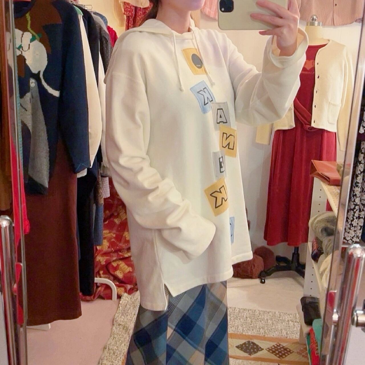 KANEKO ISAO / white hoodie sweat