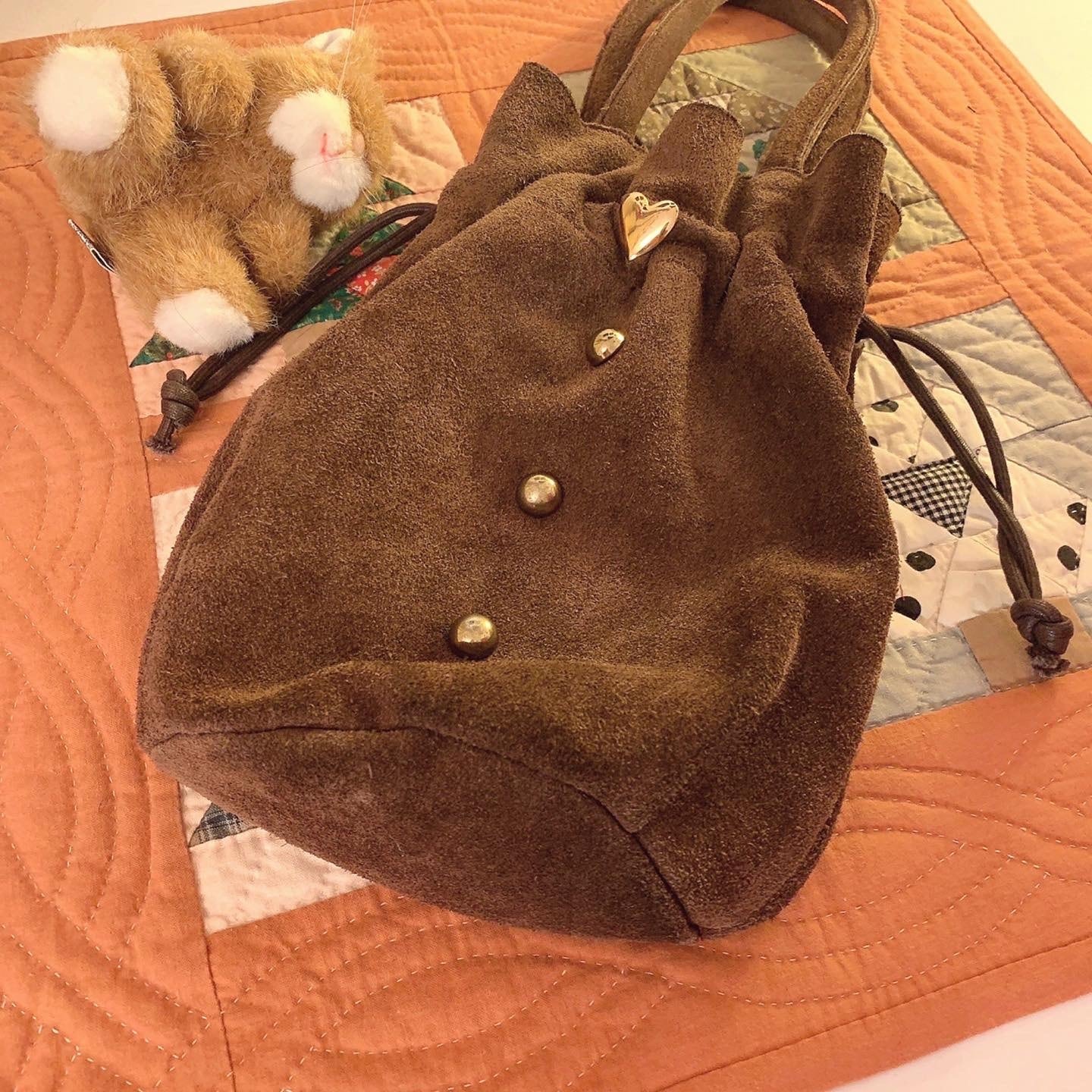 ❤︎ brown suede purse bag