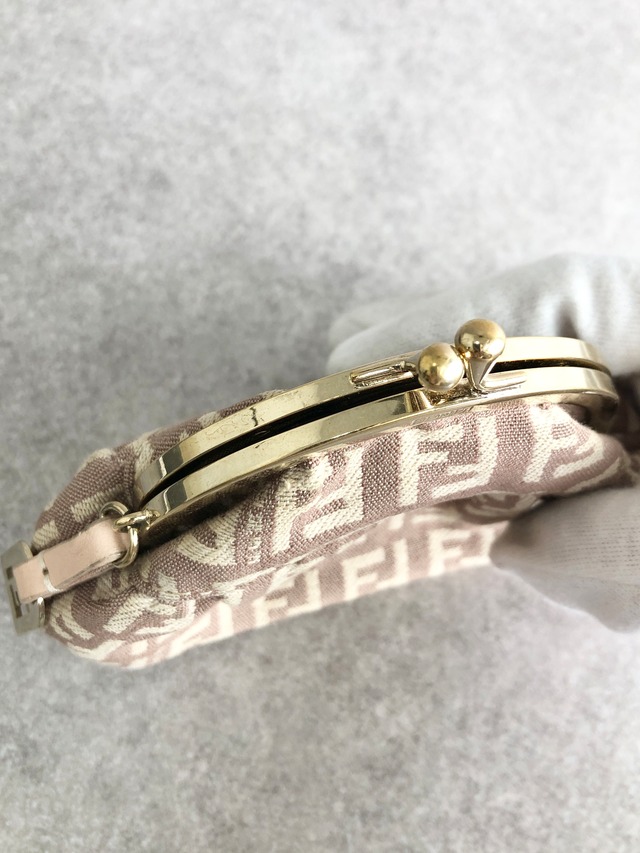 FENDI フェンディ ズッカ柄 財布 ブラウン FFロゴ キャンバス がま口 vintage ヴィンテージ オールド vawx3g
