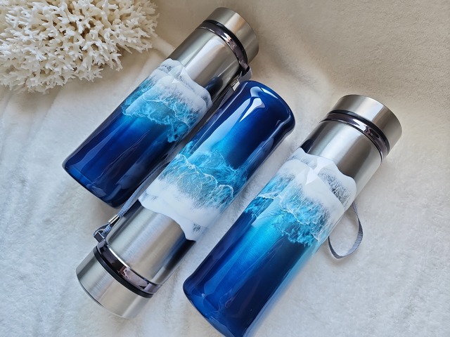 391.オーシャンレジンアート ステンレスボトル 1000ml