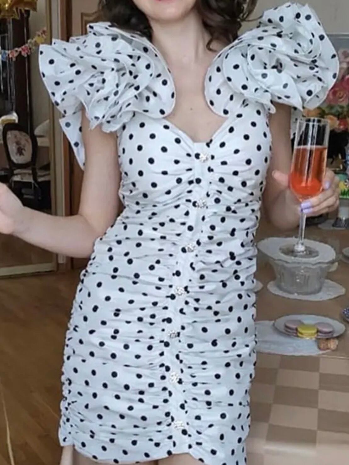 Puff shoulder dot mini ops《 即日発送 》