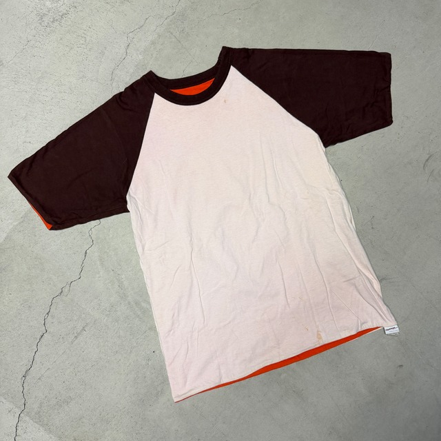 1980s EIGHTEEN REVERSIBLE T-SHIRT BROWN/ PINK SIZE L