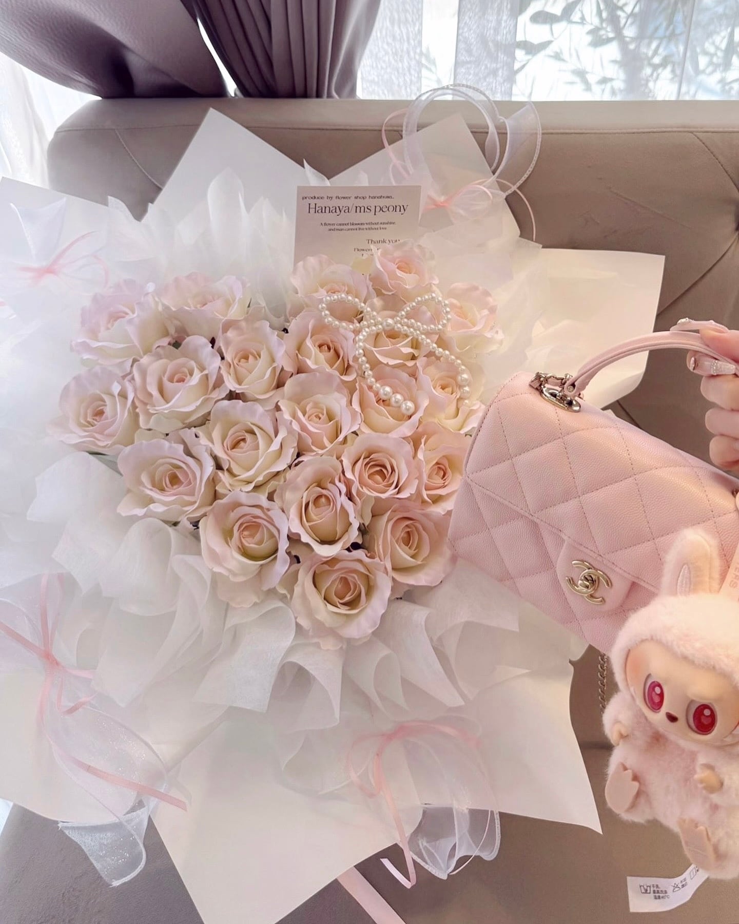 princess heart rose stand bouquet | Ms Peony