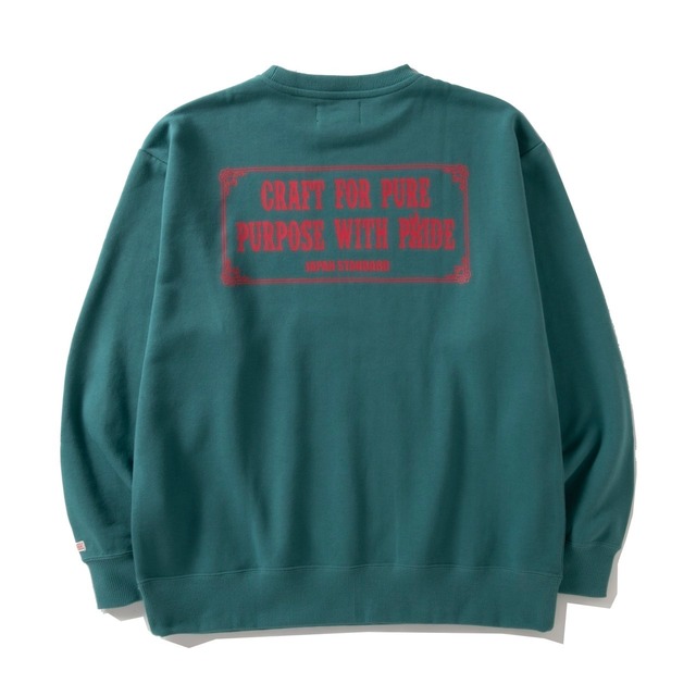 GOODHELLER " BOX LOGO CREW NECK SWEAT " GREEN
