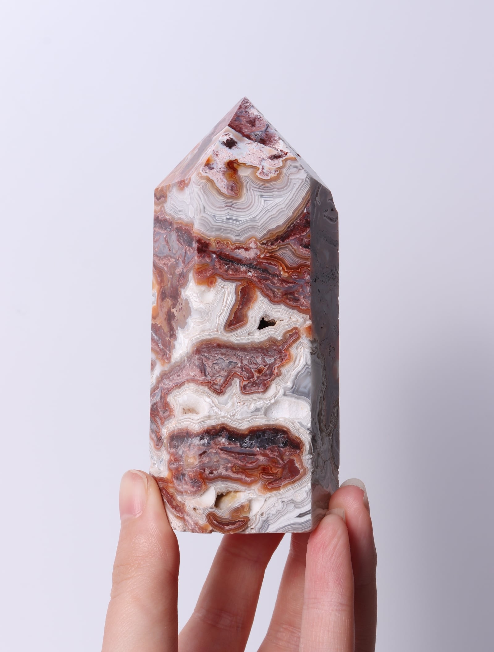 【天然石】 タワー メキシコクレイジーアゲート⑤ CRAZY LACE AGATE TOWER | MEXICO | acenus | 天然石・インテリア