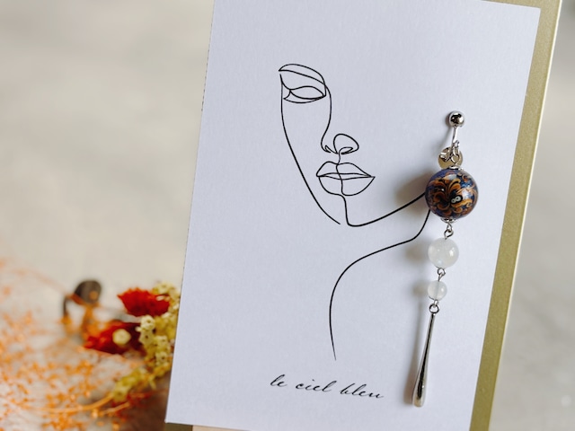 まる・まる・まるのチャイナ風イヤリング ムーンストーン シルバー まる・まる・まるのチャイナ風イヤリング ムーンストーン シルバー