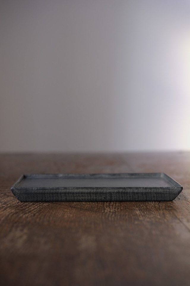 角皿 長方 小 墨白