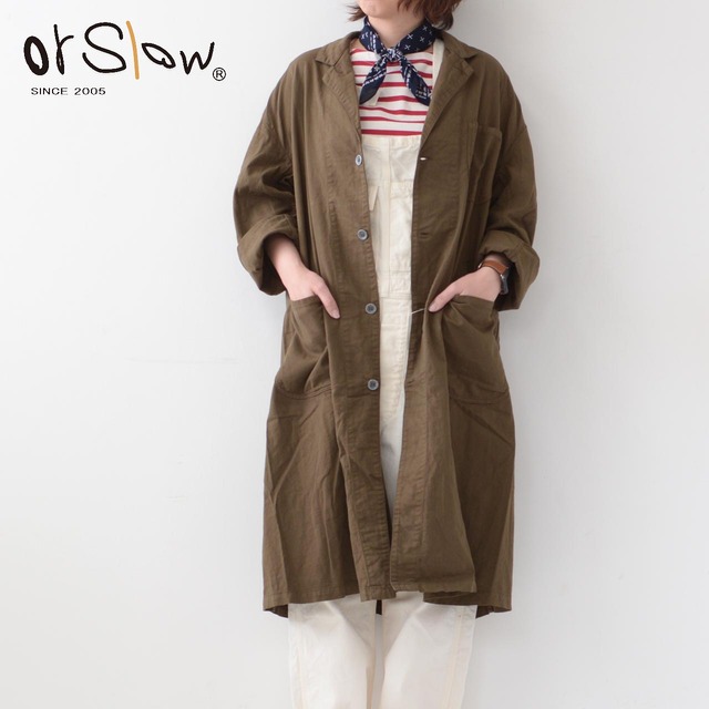 【SALE 30%OFF】orslow[オアスロウ] LADY'S SHOP COAT [00-6024-51] レディースショップコート・コート・コットンコート・コットンジャケット・ロングコート・アウター・LADY'S [2022SS]