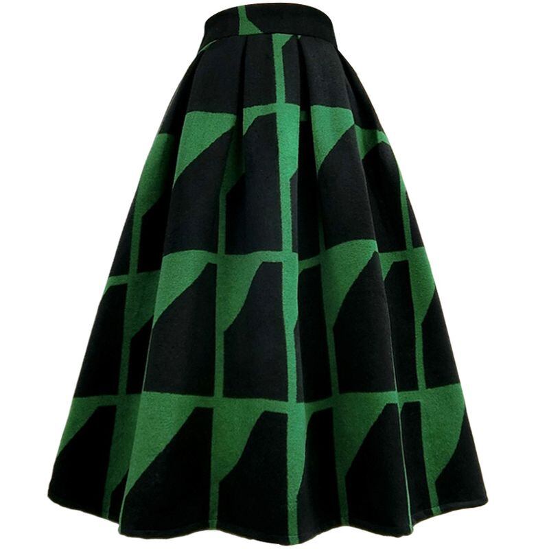 幾何学デザインフレアスカート SU890