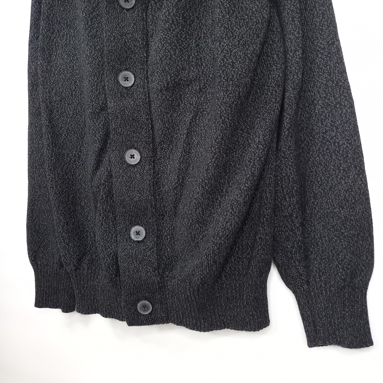 TRICOTS ST RAPHAEL　ショールカラー　コットンカーディガン　ニット　セーター　無地　中厚手　グレー　L