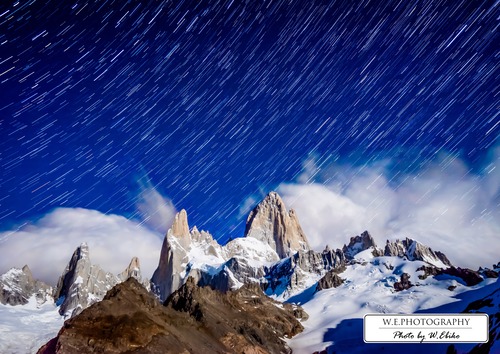 【送料無料】A4～A0版アート絶景写真「アルゼンチン - フィッツロイ山の星空」