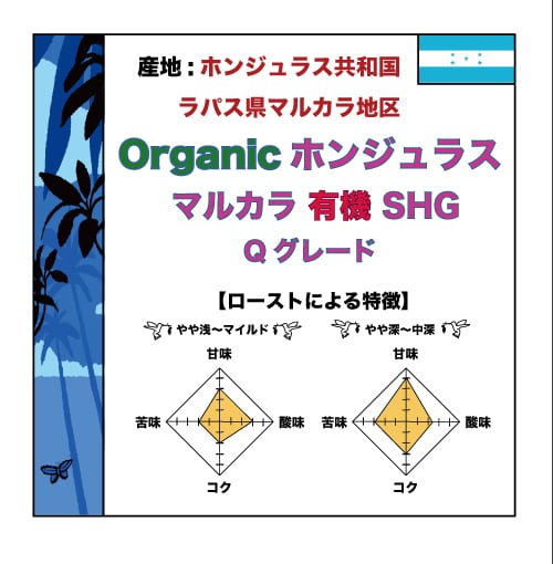 【200g】Organic ホンジュラス SHG マルカラ Qグレード