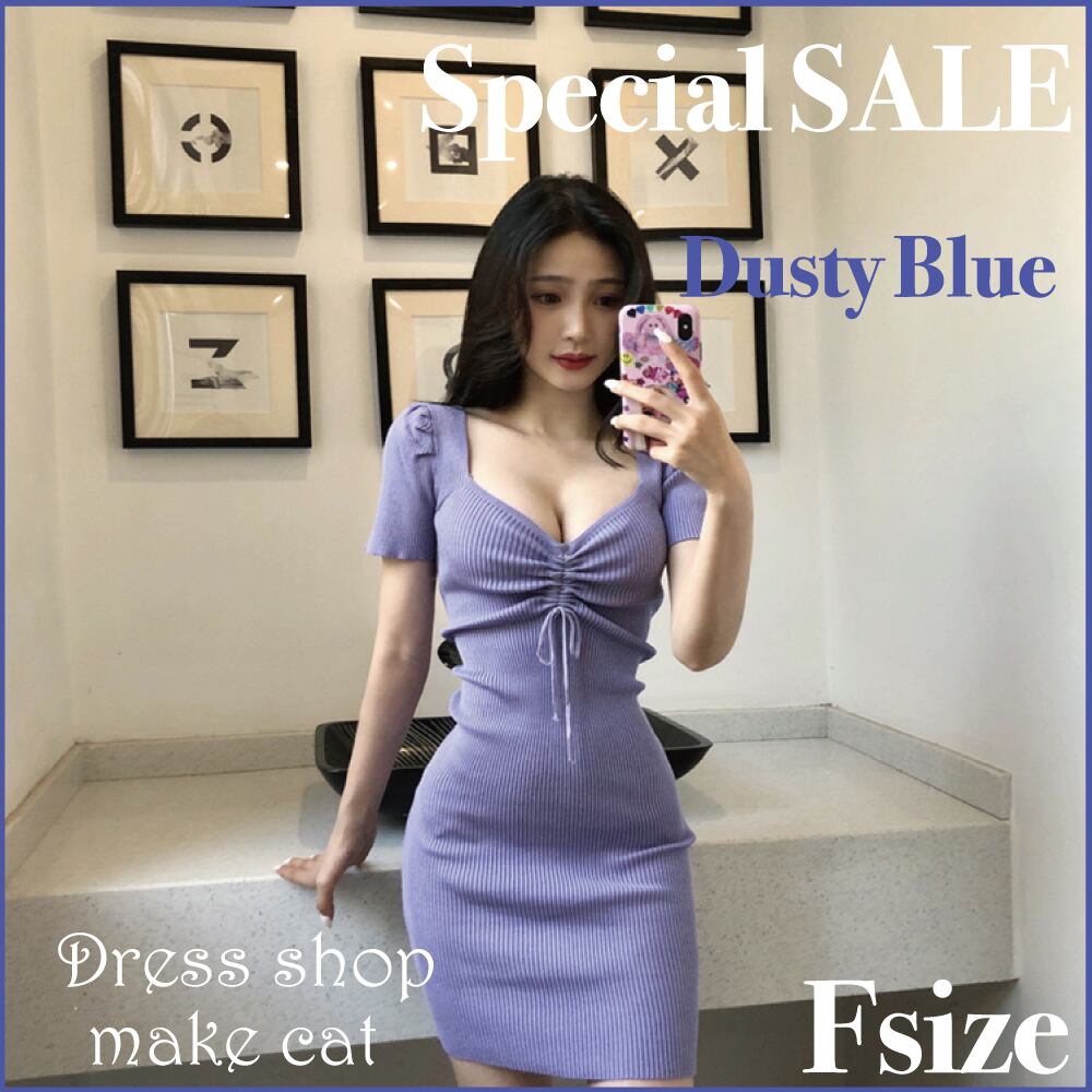 Sale カラーバリエーション豊富 セクシーニットワンピース Dress Shop Make Cat Black ドレスショップメイクキャットブラック