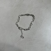 rectangle chain necklace/silver