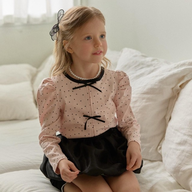 «予約»«ジュニアサイズあり»«berry berry» ミニハートトップス 2colors