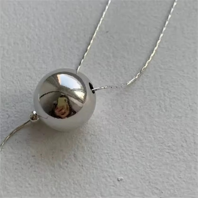 S925 Big ball slide necklace (N235)