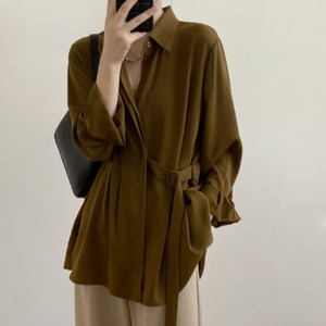 ドレープベルトブラウス 00435