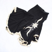 【美品 社交ダンス衣装】上下セット ICHIOKU イチオク 黒 金 ブラック ゴールド ラインストーン かわいい 可愛い 上品 清楚