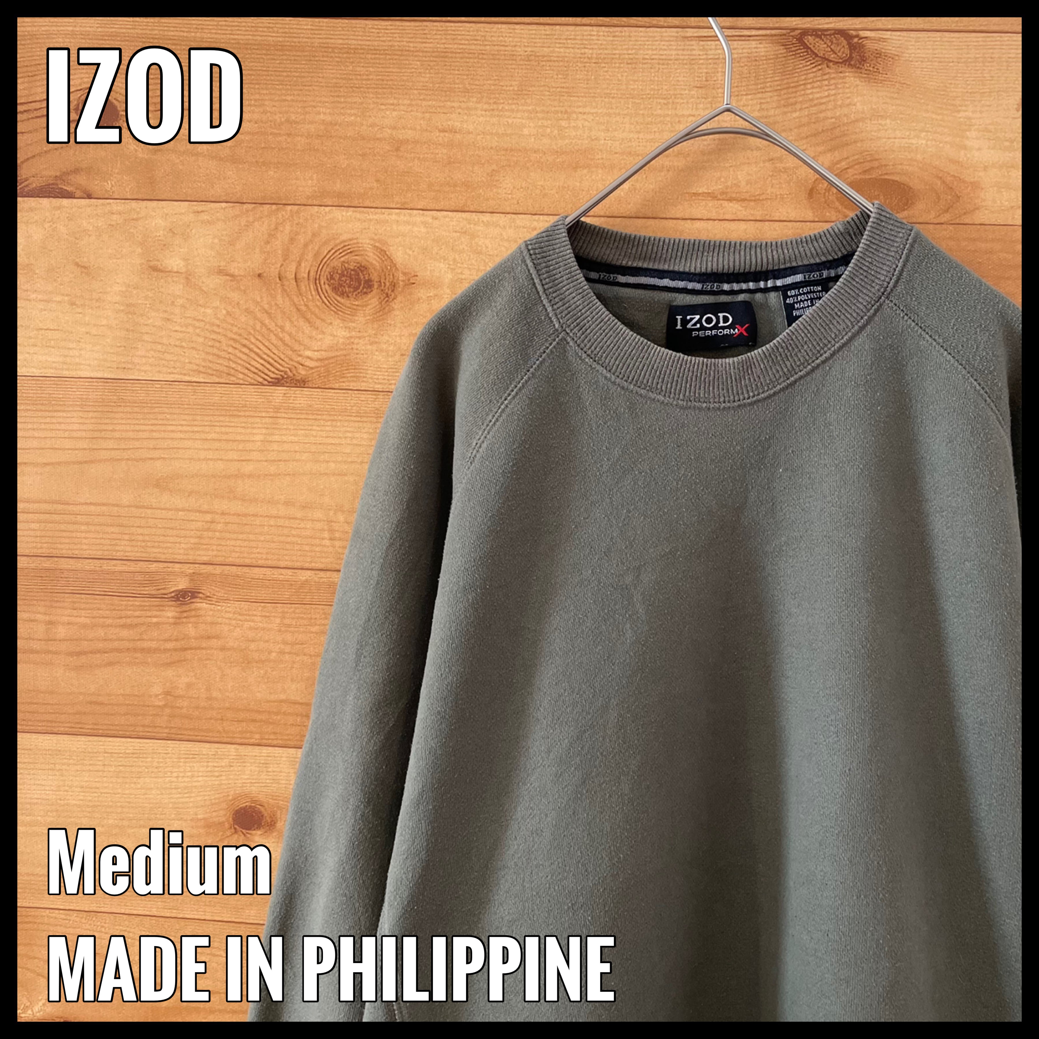 IZOD】トレーナー スウェット M カーキ ラグランスリーブ アイゾッド US古着 US輸入 古着屋手ぶらがbest