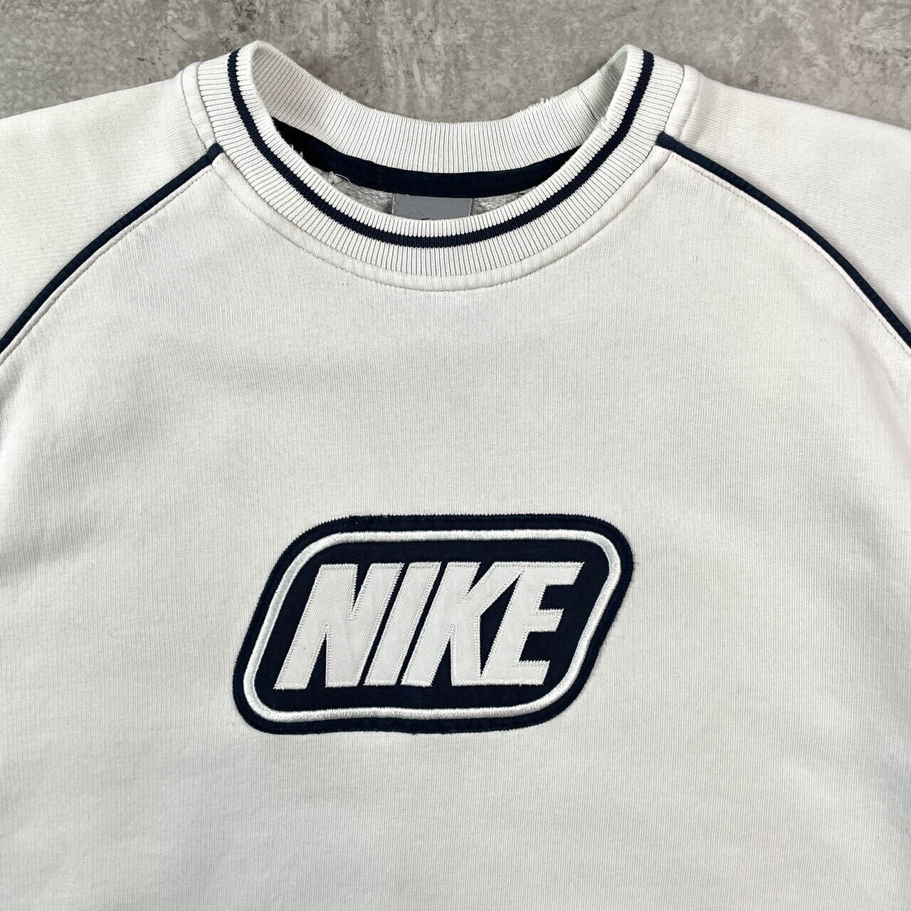00年代 NIKE ナイキ ロゴワッペン スウェットシャツ メンズL相当 古着